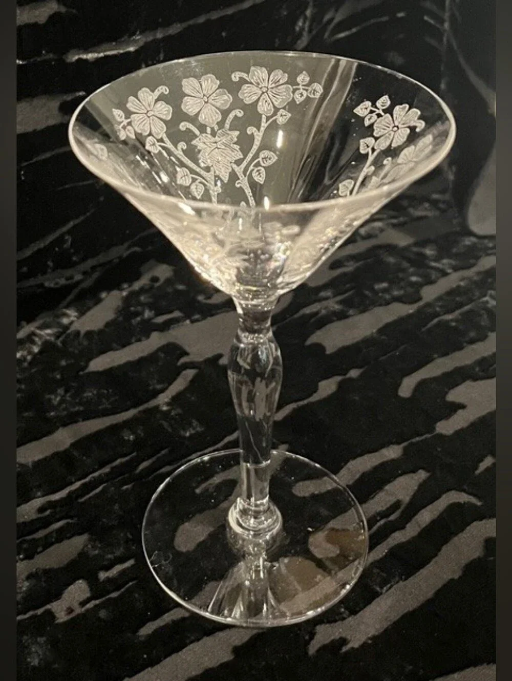 Morgantown Baden Crystal Etched Liquor‎ Cocktail Vintage Art Deco Depression Era